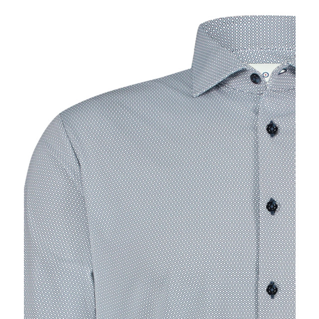Blue Industry Het contrast microprint overhemd | 5101.51-INDIGO large