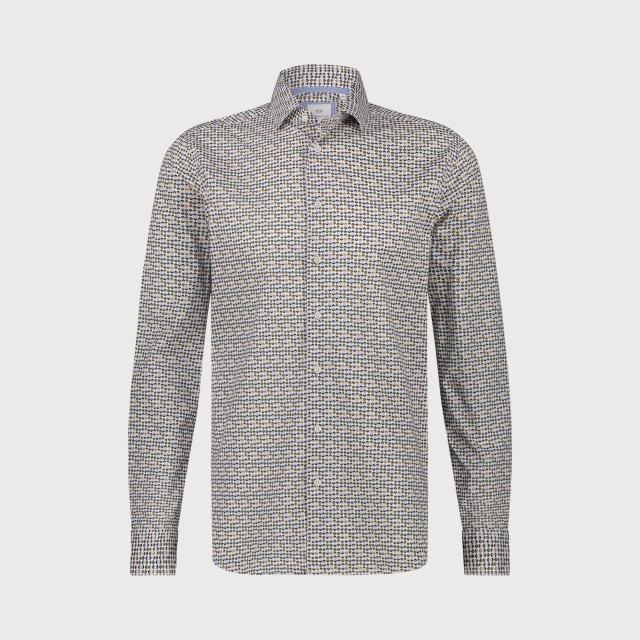 Blue Industry Het retro print overhemd | 5118.51-SAND large