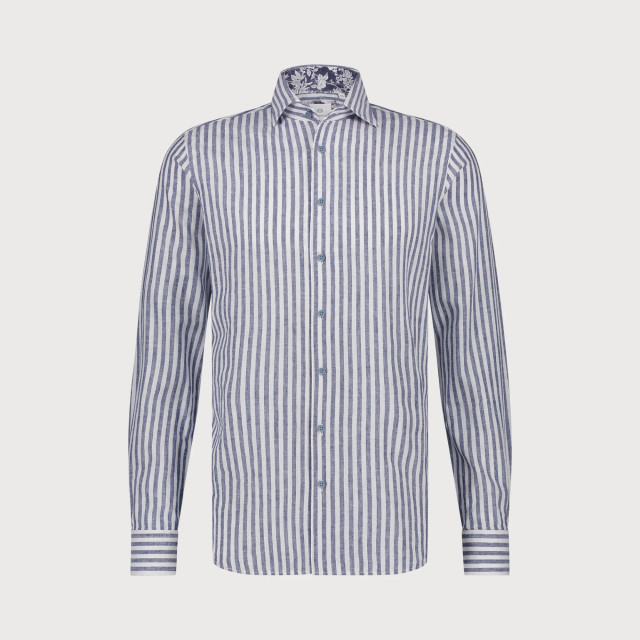 Blue Industry Het gestreepte katoenen overhemd | 5114.51-NAVY large