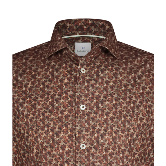 Blue Industry Grafisch print overhemd | 4209.42-BROWN large