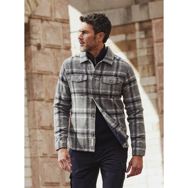 Blue Industry Ruitmotief wolmenging overshirt | NAPOLIW24-M4 large
