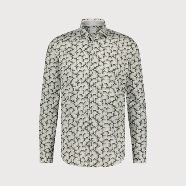 Blue Industry All-over print stretch overhemd | 4120.41-ARMY large