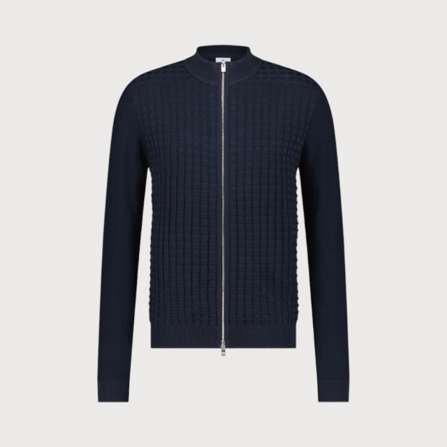 Blue Industry Structuur gebreid rits vest | KBIW23-M3 large