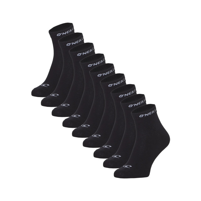 O'Neill Heren / dames enkelsokken quarter sokken 9-pack 750003-9P-ZWART large