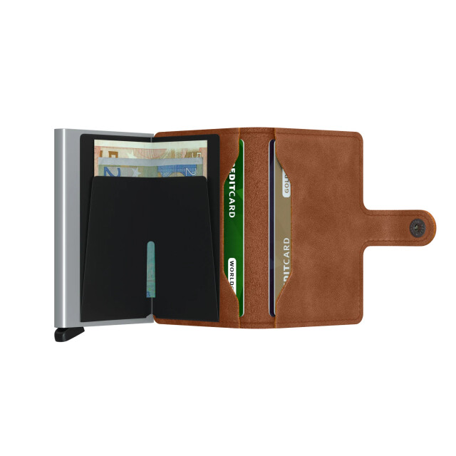 Secrid Mv miniwallet vintage cognac silver MV-Cognac silver large