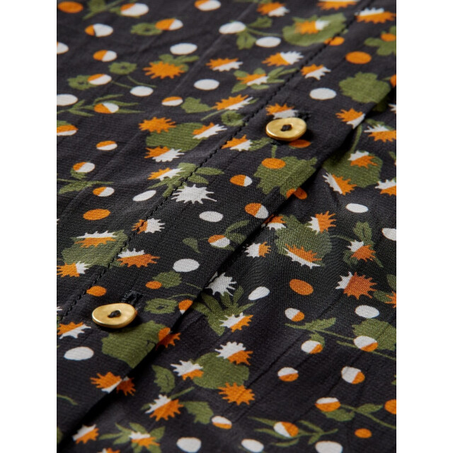 Scotch & Soda 169362 5382 scotch and soda drapey seasonal shirt with ties at neck space floral cinnamon spice 169362 5382 large