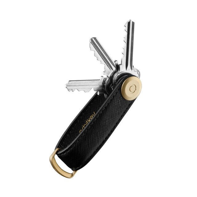 Orbitkey 2.0 saffiano leather liquorice black SFLO-2-LBBKYG large