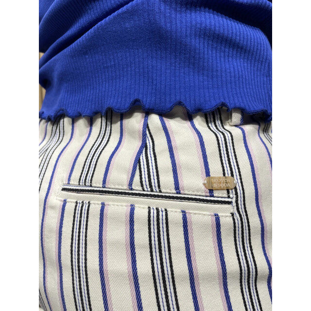 Scotch & Soda 170933 5474 scotch and soda lowry mid-rise slim striped trousers blue pink stripes 170933 5474 large