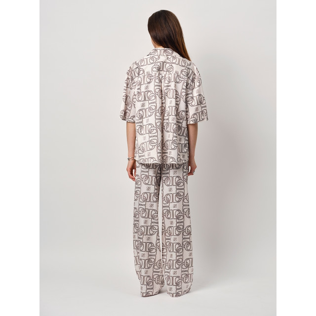 Dante 6 D6 teo logo printed wide leg pants D6 Teo Logo Printed Wide Leg Pants/Butter Cream 1175 large