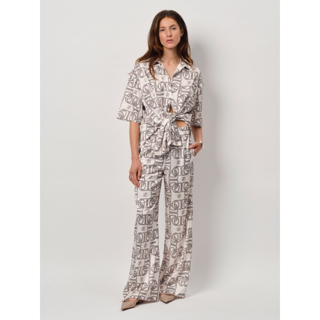 Dante 6 D6 teo logo printed wide leg pants D6 Teo Logo Printed Wide Leg Pants/Butter Cream 1175 large