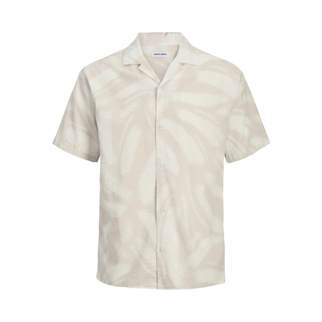 Jack & Jones Jjalberto seersucker resort shiirt ecru dessin 5319.08.0002 large