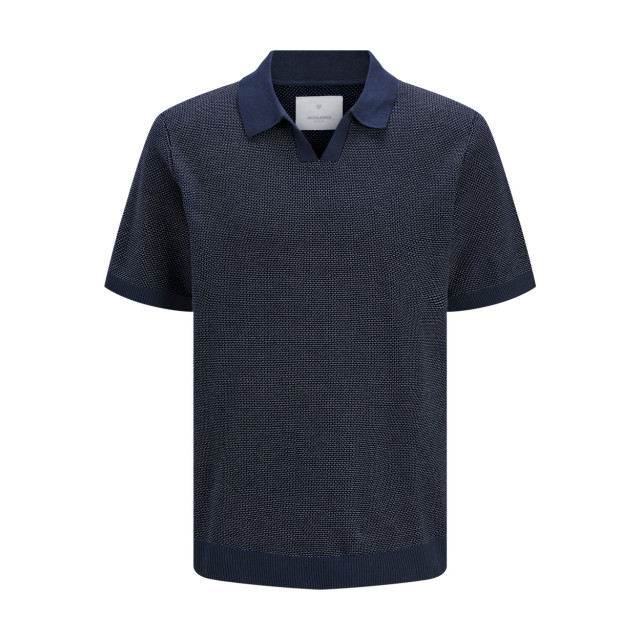 Jack & Jones Jprcceaston knit split neck ss sn navy 5369.37.0007 large