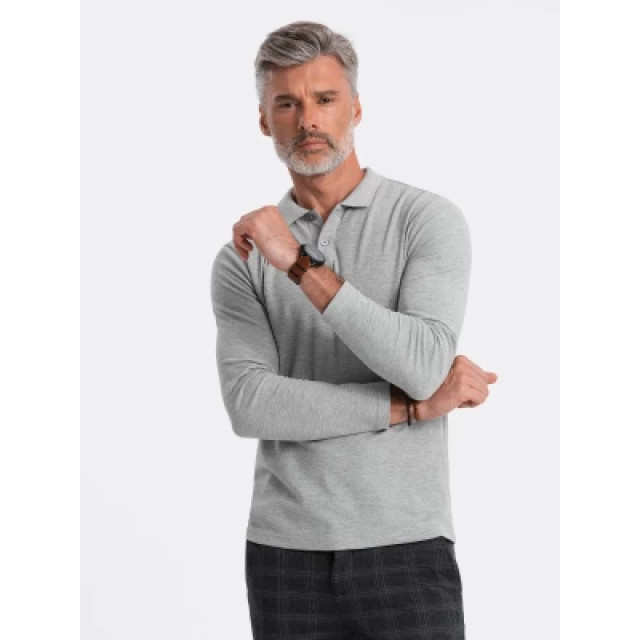 Ombre Poloshirt heren longsleeve - delio OM-0114-3 large
