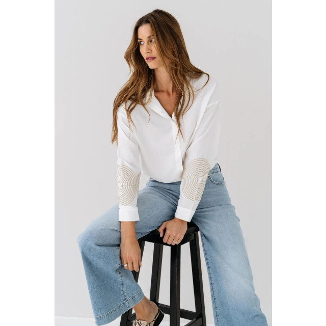 Maicazz Minde blouse sp25.20.316 off white/l sand SP25.20.316 large