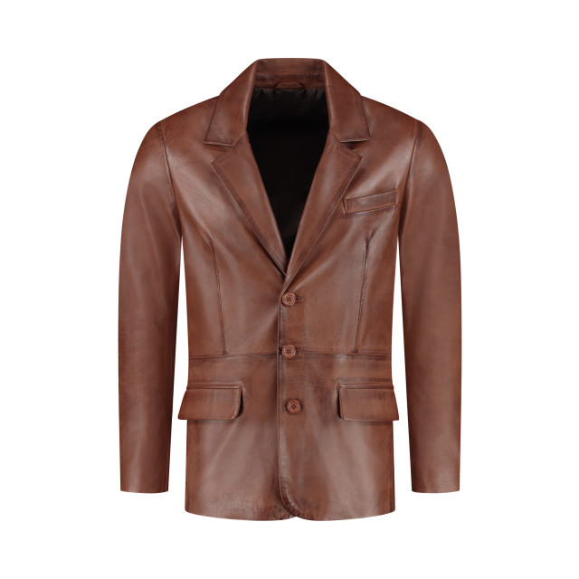 Cycas D'or Leren colbert blazer heren hypeblazerbrown large