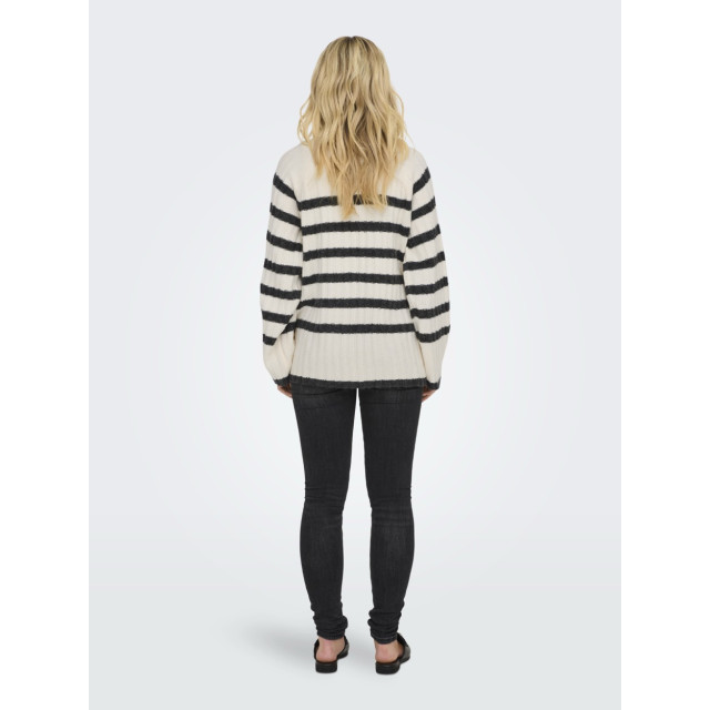 Jacqueline de Yong Jdymiley ls long stripe pullov knt ecru dessin 4219.08.0044 large