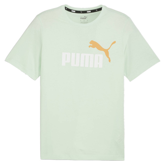 Puma Heren essentials+ logo tweekleurig t-shirt UTMR1012_green large