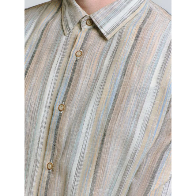 No Excess Shirt slub multi coloured stripes blue 27400340-030 large