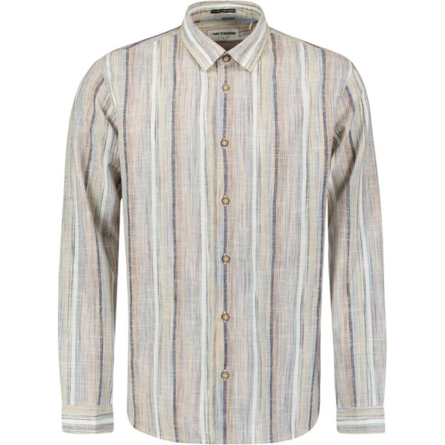 No Excess Shirt slub multi coloured stripes blue 27400340-030 large
