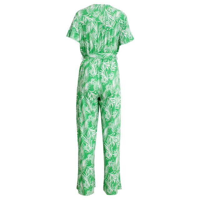 Smashed Lemon 25046 stretch jumpsuit met v-halsbladprint | 25046-530-000 large