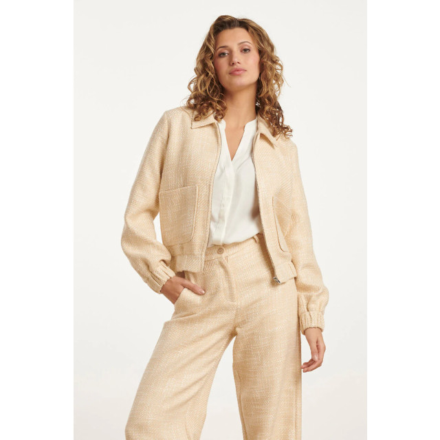 Smashed Lemon 25113 zomerse tweed jas | 25113-720-3XL large