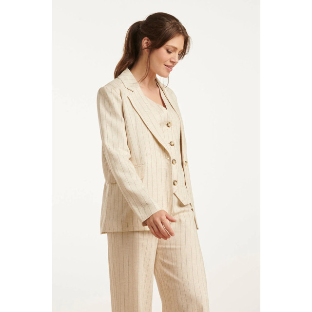 Smashed Lemon 25126 pinstriped linen blazer | 25126-720-999 large