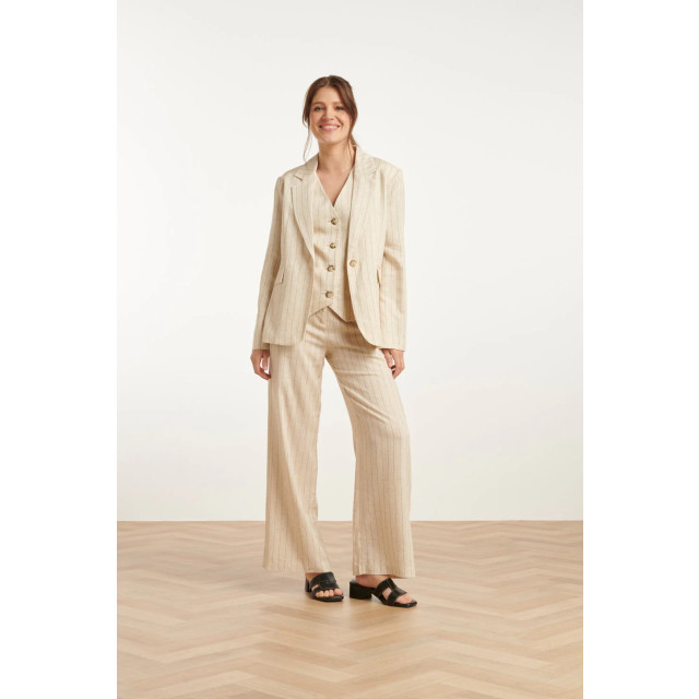Smashed Lemon 25126 pinstriped linen blazer | 25126-720-999 large