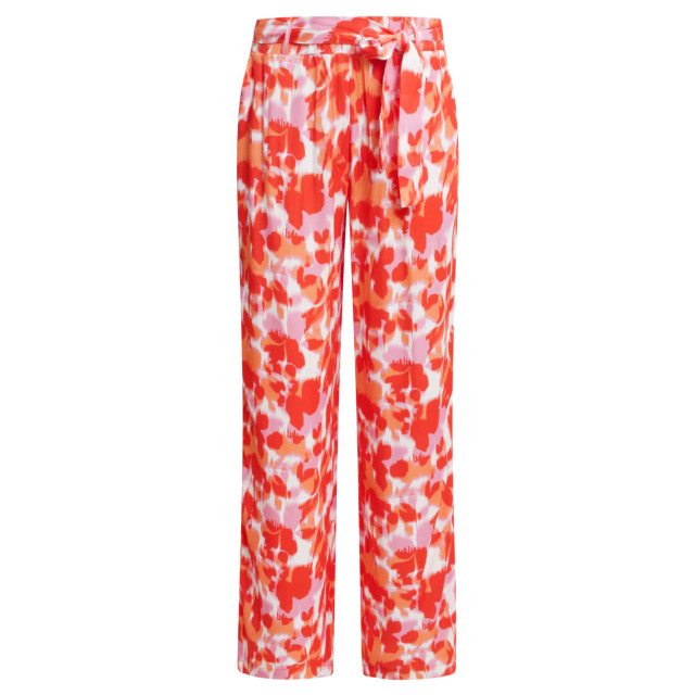 Smashed Lemon 25209 satijnen broek met peach bloemenprint | 8720331340935 large
