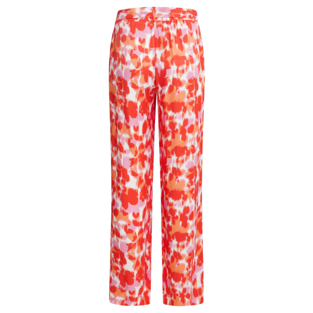 Smashed Lemon 25209 satijnen broek met peach bloemenprint | 8720331340935 large
