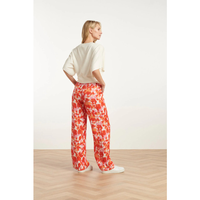 Smashed Lemon 25209 satijnen broek met peach bloemenprint | 8720331340935 large