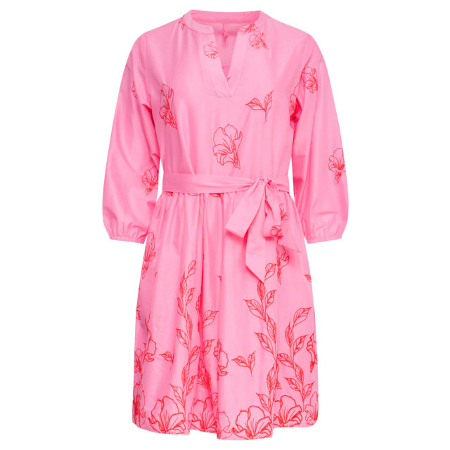 Smashed Lemon 25263 bloemen geborduurde korte jurk met v-hals | 25263-420-450 large Smashed Lemon 25263 bloemen geborduurde korte jurk met v-hals | 25263-420-450 large
