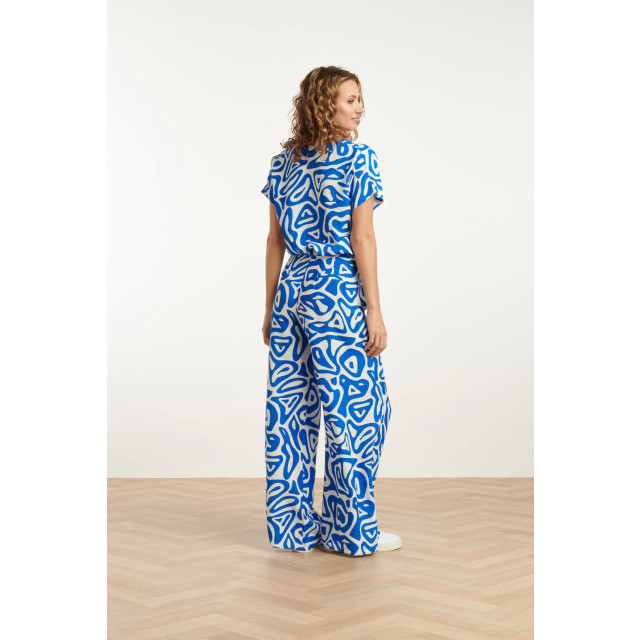 Smashed Lemon 25004 wijde broek met te abstracte print | cobalt 25004-650-000 large