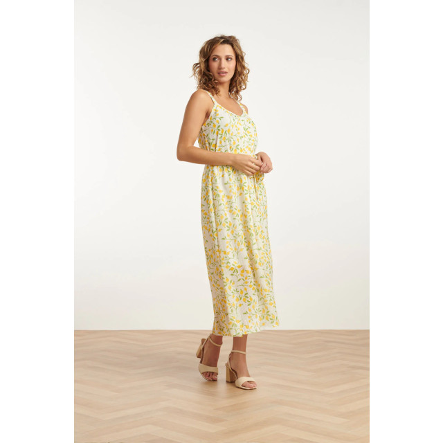 Smashed Lemon 25011 midi strappy jurk met citroenprint | 25011-000-998 large Smashed Lemon 25011 midi strappy jurk met citroenprint | 25011-000-998 large
