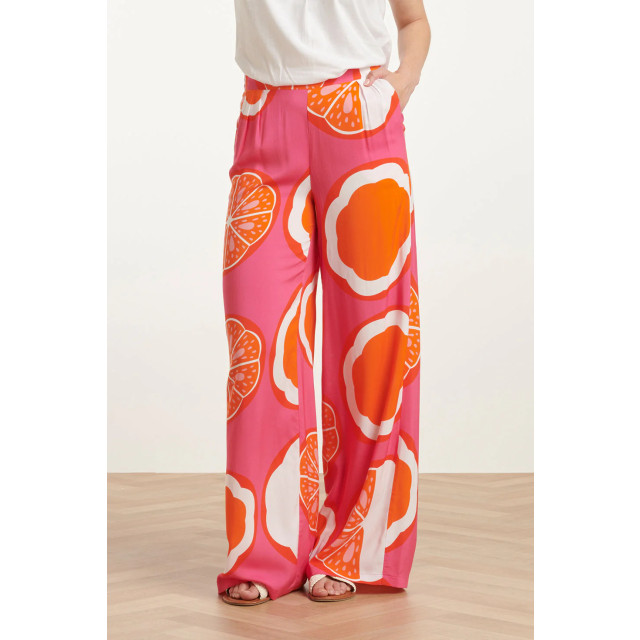 Smashed Lemon 25027 wide-leg broek met fruitprint | 8720331319979 large