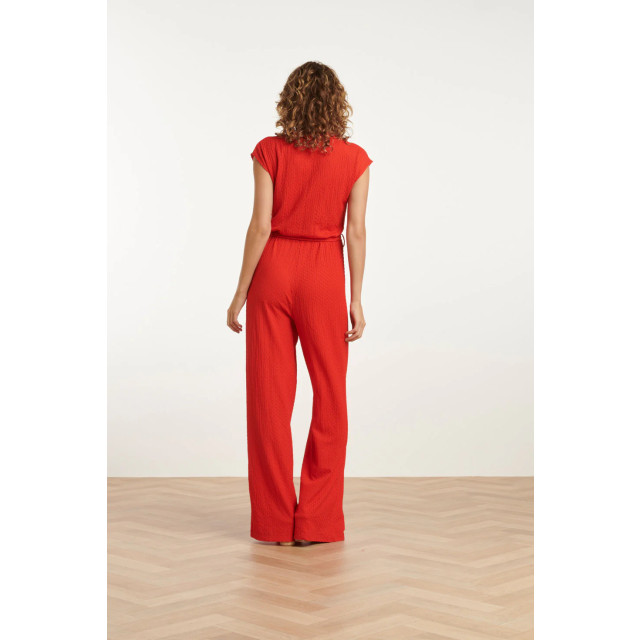 Smashed Lemon 25116 rood stretchy crinkle jumpsuit 25116-450-3XL large