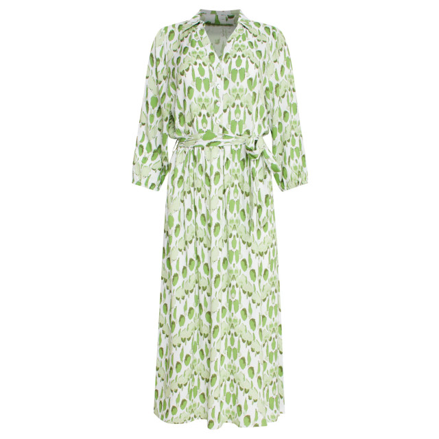 Smashed Lemon 25032 v-hals midi jurk met slangenprint | 25032-000-500 large Smashed Lemon 25032 v-hals midi jurk met slangenprint | 25032-000-500 large