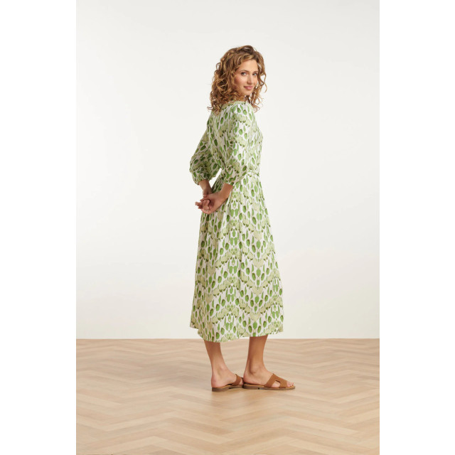 Smashed Lemon 25032 v-hals midi jurk met slangenprint | 25032-000-500 large Smashed Lemon 25032 v-hals midi jurk met slangenprint | 25032-000-500 large