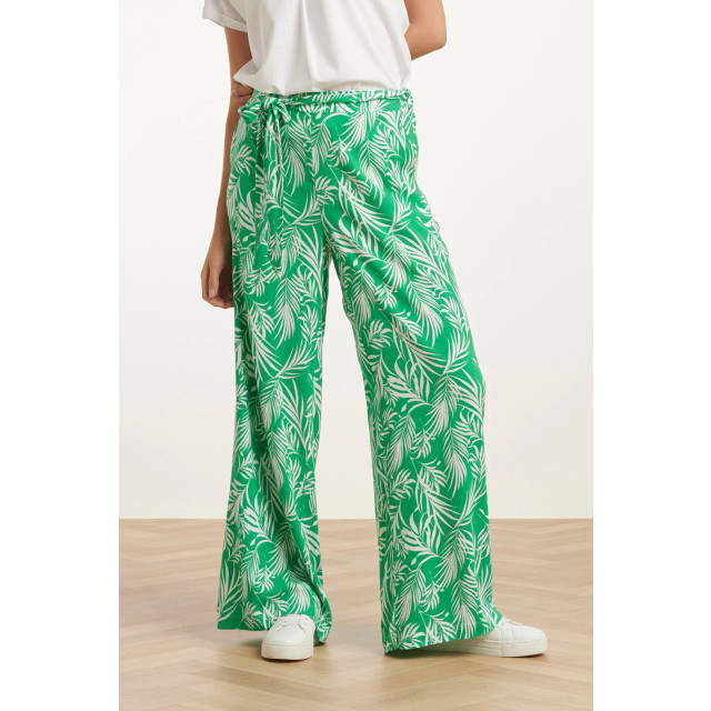 Smashed Lemon 25047 stretchy flowy broek met bladprint | 25047-530-000 large