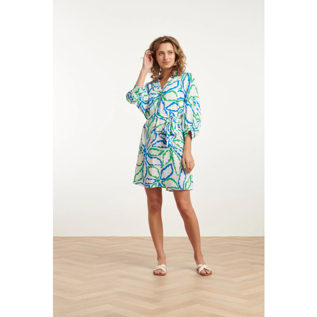 Smashed Lemon 25052 korte jurk met kraaggrafisch bloemenprintcobalt | 25052-650-530 large Smashed Lemon 25052 korte jurk met kraaggrafisch bloemenprintcobalt | 25052-650-530 large