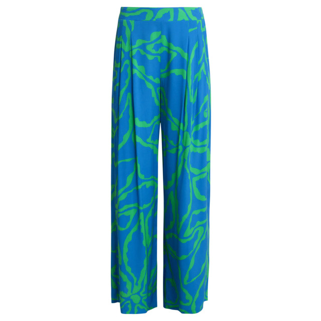 Smashed Lemon 25069 wijde broek met grafische bloemenprint in felblauw 25069-650-530 large