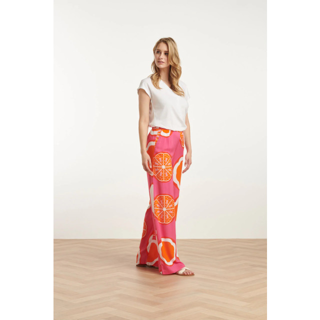 Smashed Lemon 25027 wide-leg broek met fruitprint | 8720331319979 large