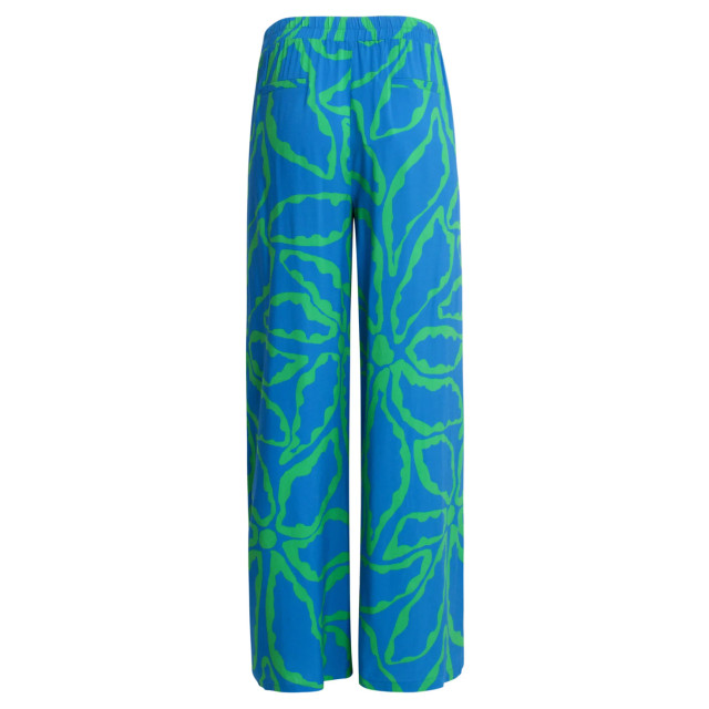 Smashed Lemon 25069 wijde broek met grafische bloemenprint in felblauw 25069-650-530 large