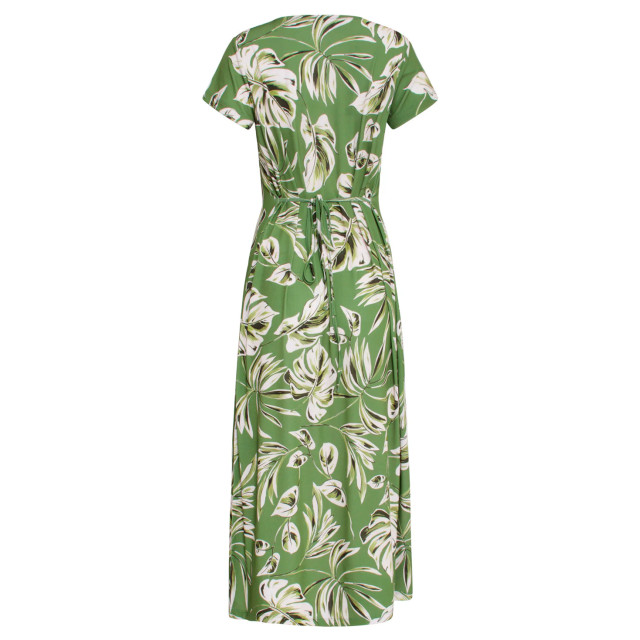Smashed Lemon 25159 leaf print stretch midi jurk | 25159-550-500 large Smashed Lemon 25159 leaf print stretch midi jurk | 25159-550-500 large