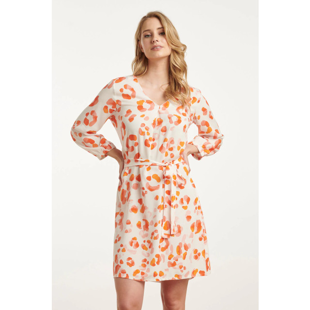 Smashed Lemon 25163 korte jurk met perzik dierenprint | 25163-250-998 large