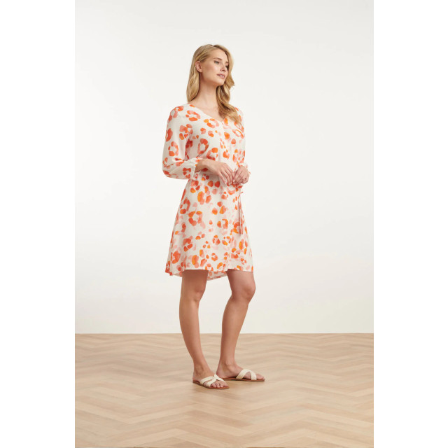 Smashed Lemon 25163 korte jurk met perzik dierenprint | 25163-250-998 large