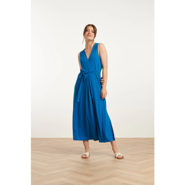 Smashed Lemon 25173 stretch midi jurk met v-hals | 25173-650-3XL large Smashed Lemon 25173 stretch midi jurk met v-hals | 25173-650-3XL large