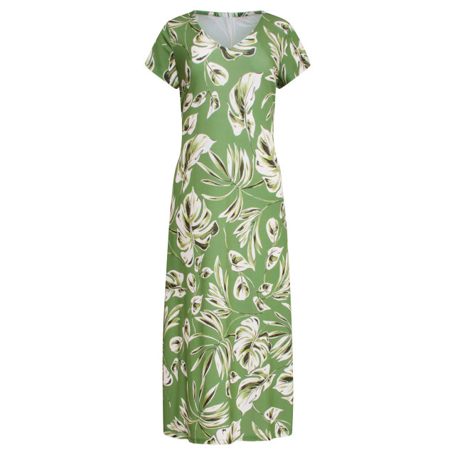 Smashed Lemon 25159 leaf print stretch midi jurk | 25159-550-500 large Smashed Lemon 25159 leaf print stretch midi jurk | 25159-550-500 large