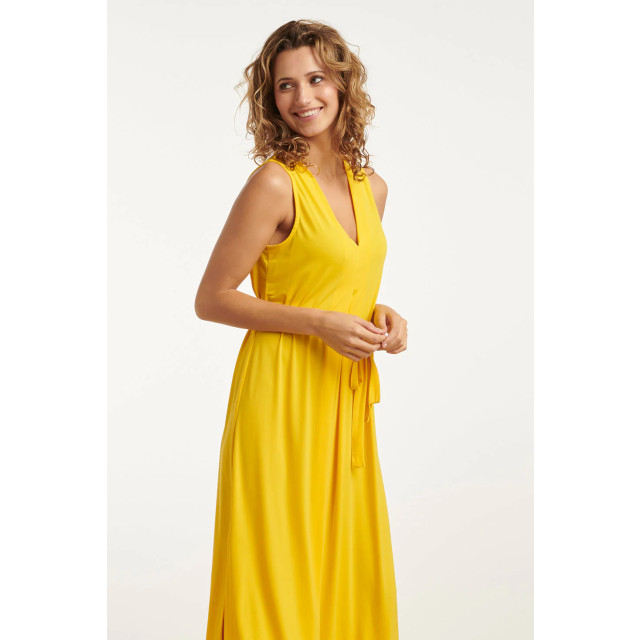 Smashed Lemon 25173 stretch midi jurk met v-hals | 25173-150-3XL large Smashed Lemon 25173 stretch midi jurk met v-hals | 25173-150-3XL large