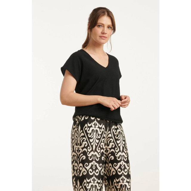 Smashed Lemon 25120 stretchy crinkle top met v-hals | 8720331329466 large