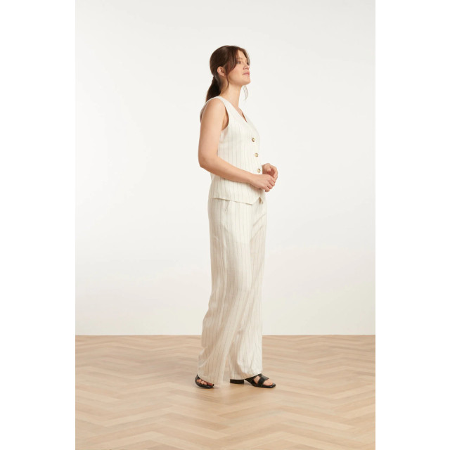 Smashed Lemon 25131 te pinstripe linnen broek | 8720331330356 large